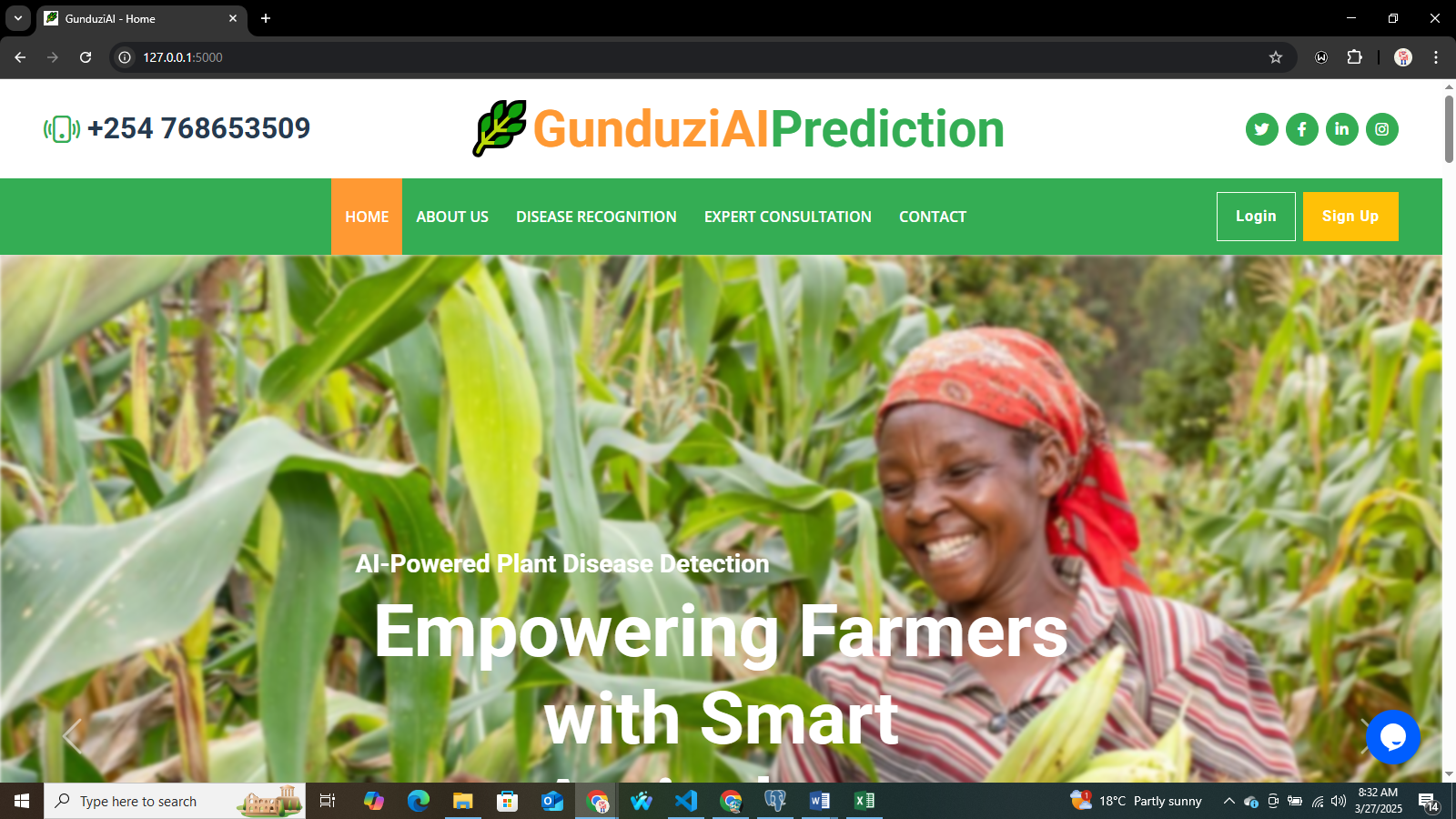 GunduziAI plant disease detection interface preview